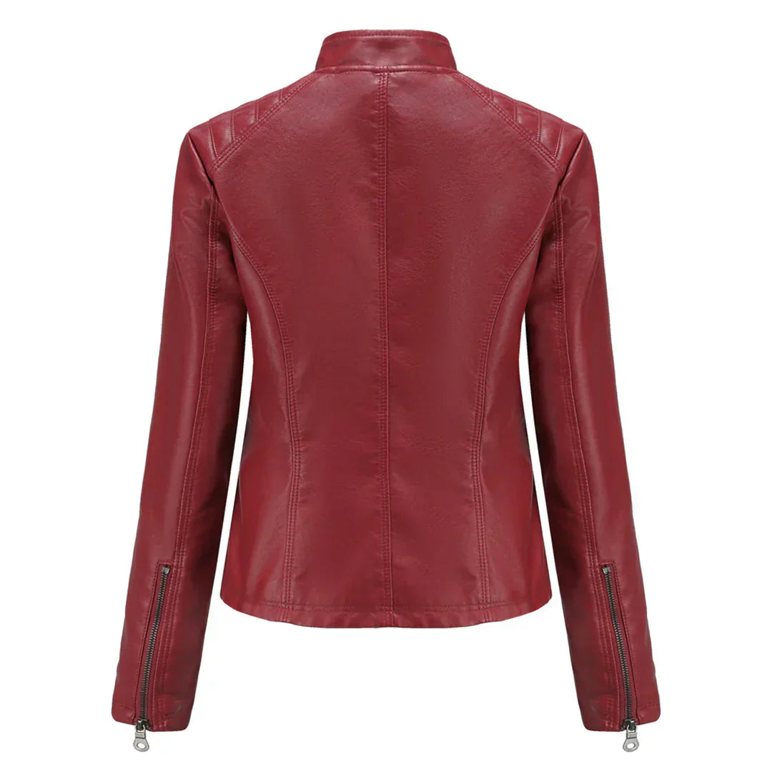 Veste Femme en Cuir Synthétique Style Biker Classique