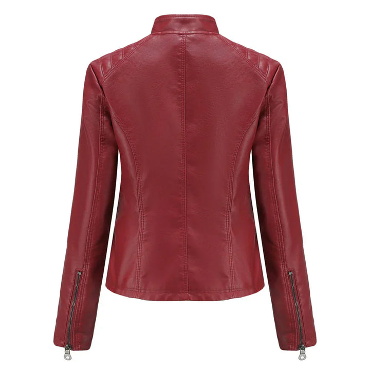 Veste Femme en Cuir Synthétique Style Biker Classique