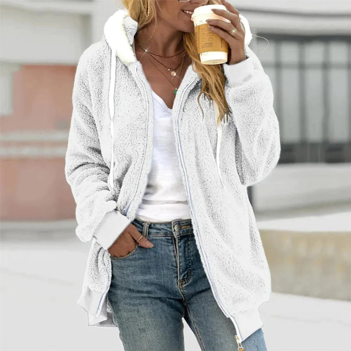 Veste à capuche en peluche pour femme – Chaleur confortable et style quotidien