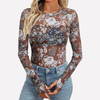 Haut en dentelle transparente en mesh