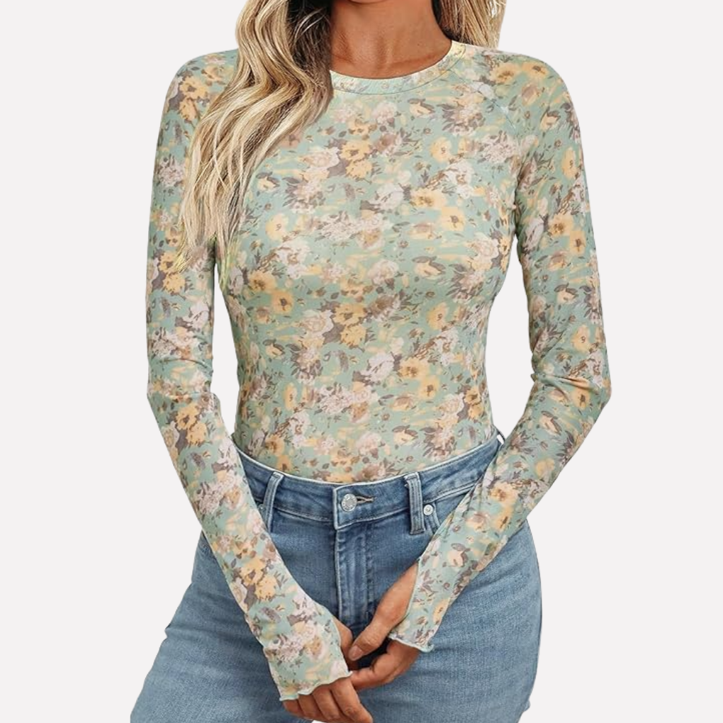 Haut en dentelle transparente en mesh