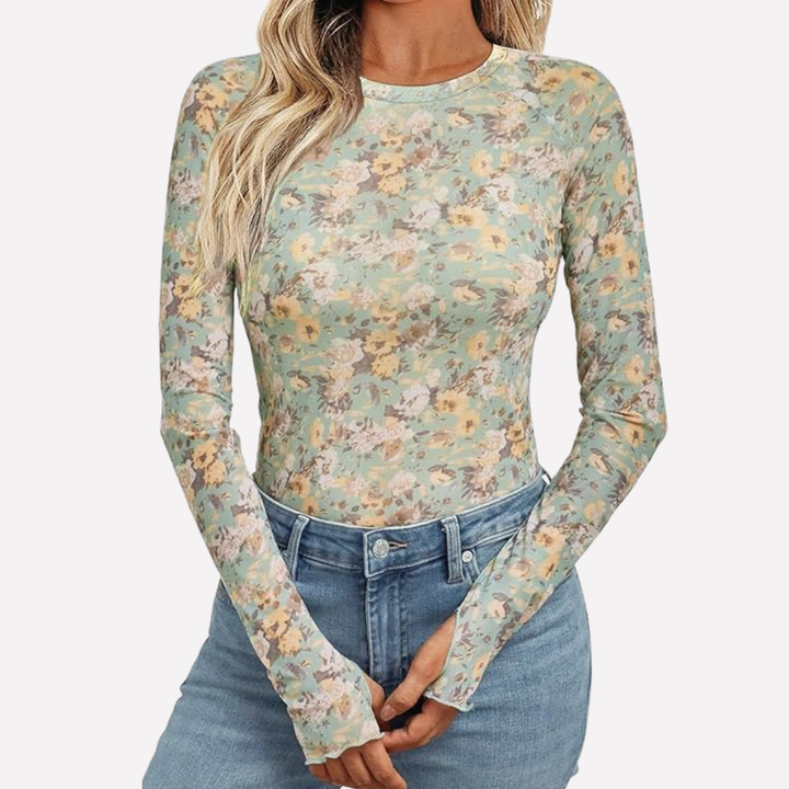 Haut en dentelle transparente en mesh
