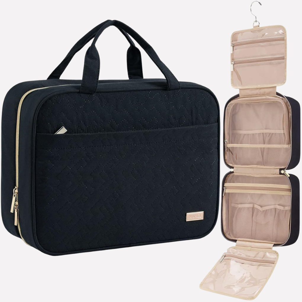 Sac de toilette de voyage avec crochet suspendu