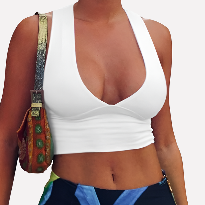 Haut Cropped Femme Dos Nu Découpé
