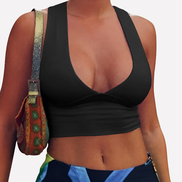 Haut Cropped Femme Dos Nu Découpé