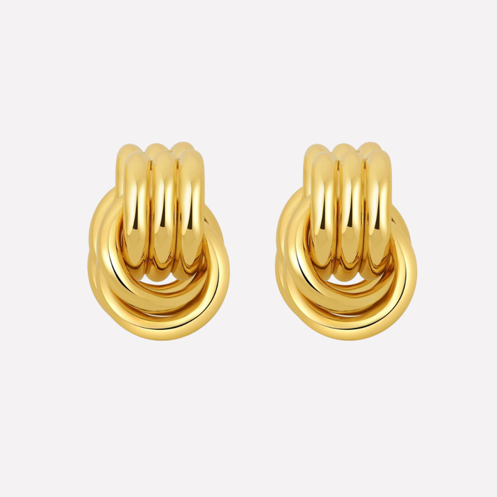 Boucles d'oreilles en chute à nœud ton or