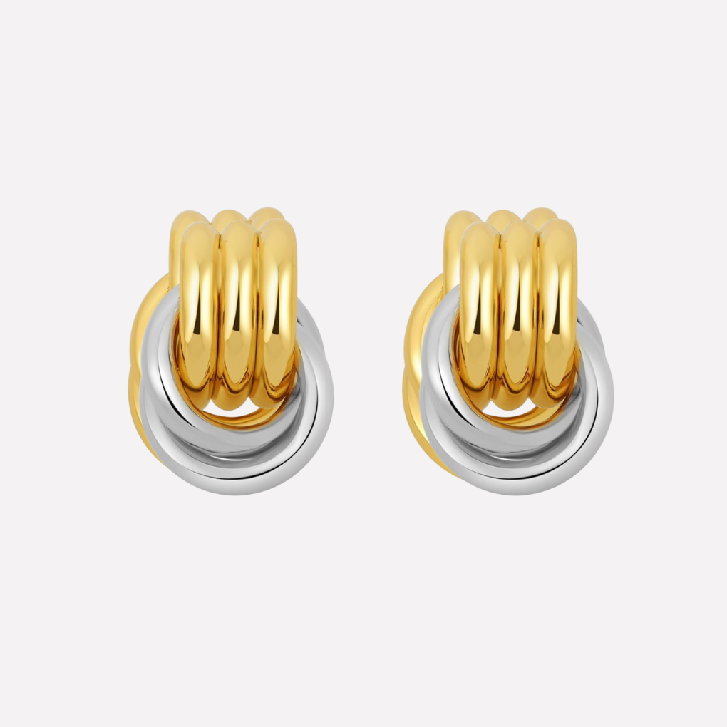Boucles d'oreilles en chute à nœud ton or