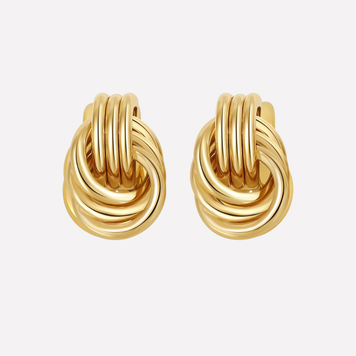 Boucles d'oreilles en chute à nœud ton or