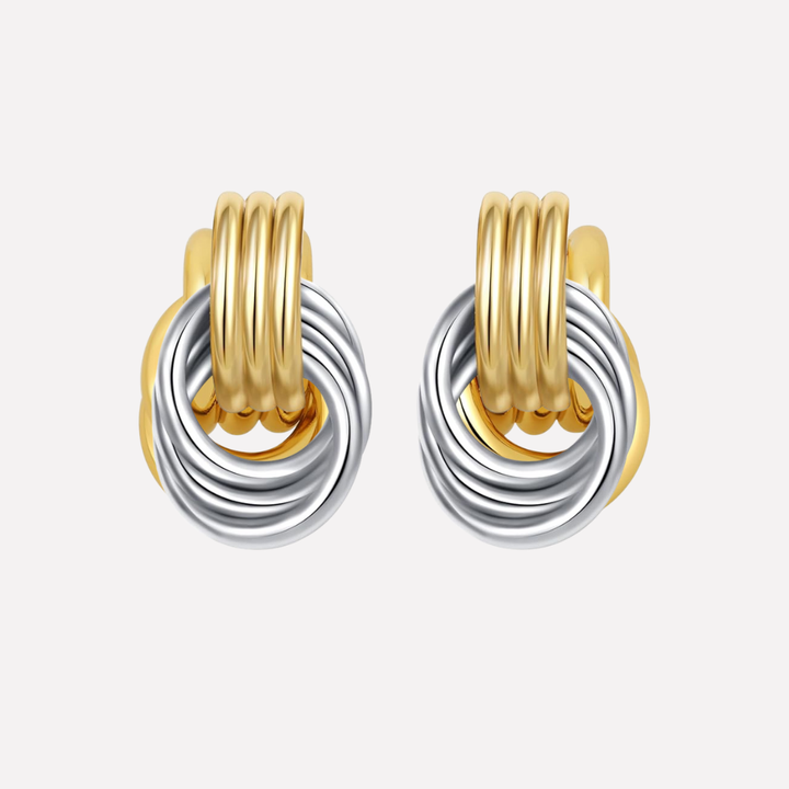 Boucles d'oreilles en chute à nœud ton or