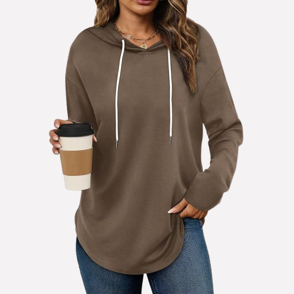 Sweat-shirt à col rond pour femmes à manches longues