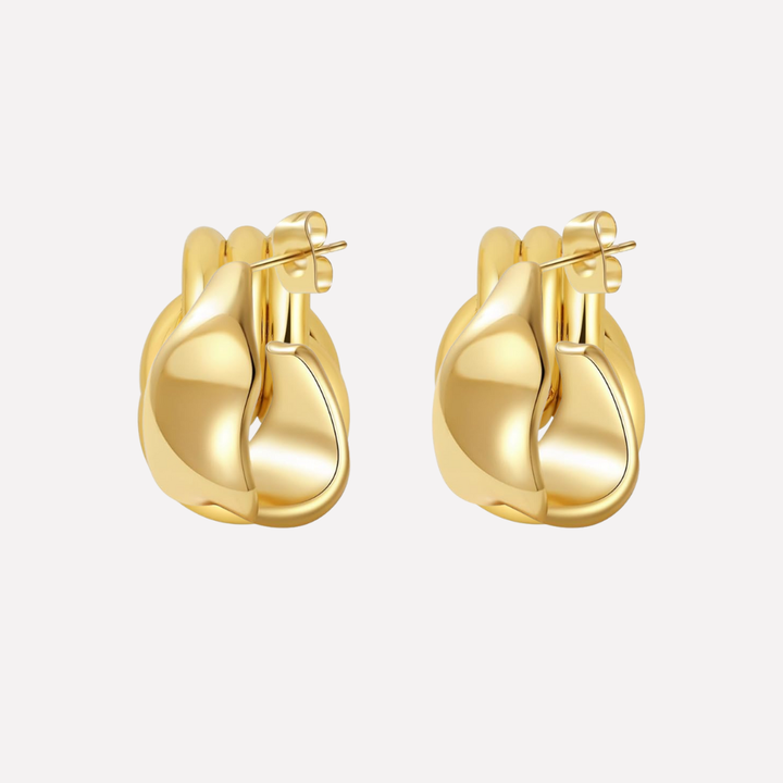 Boucles d'oreilles en chute à nœud ton or