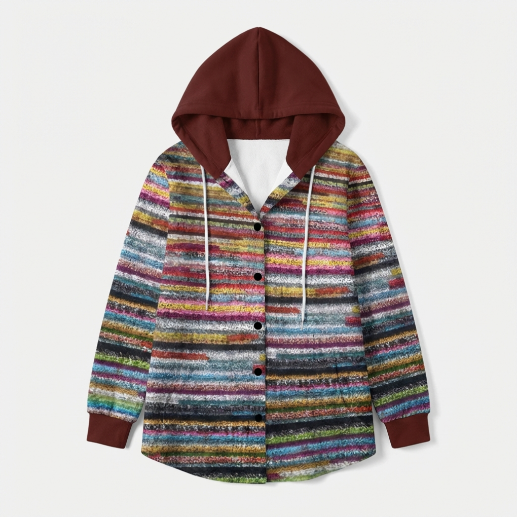 Cardigan d'hiver à capuche pour femme