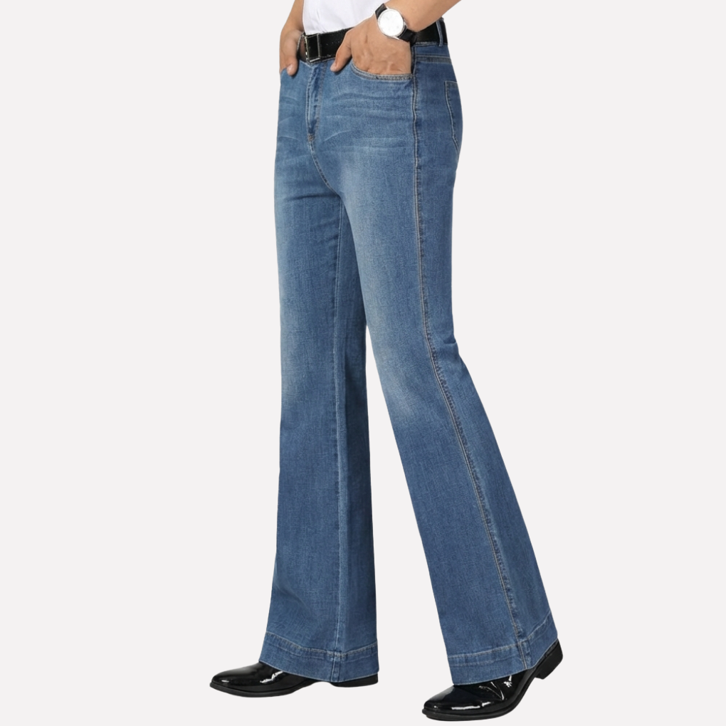Jeans large jambe haute taille femme