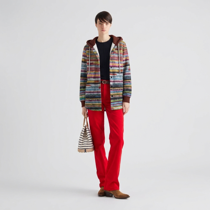 Cardigan d'hiver à capuche pour femme