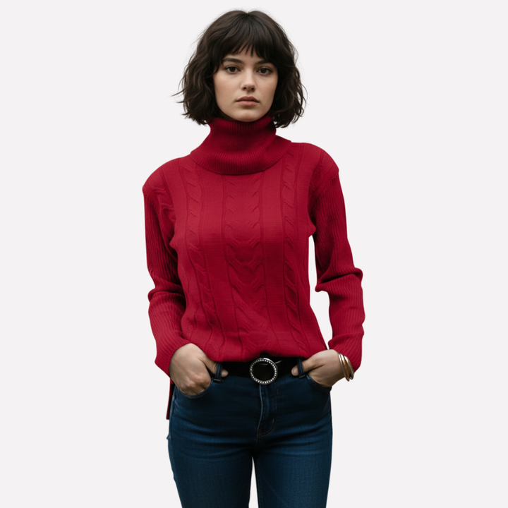 Pull-over Col Roulé Femme – Style Décontracté Quotidien