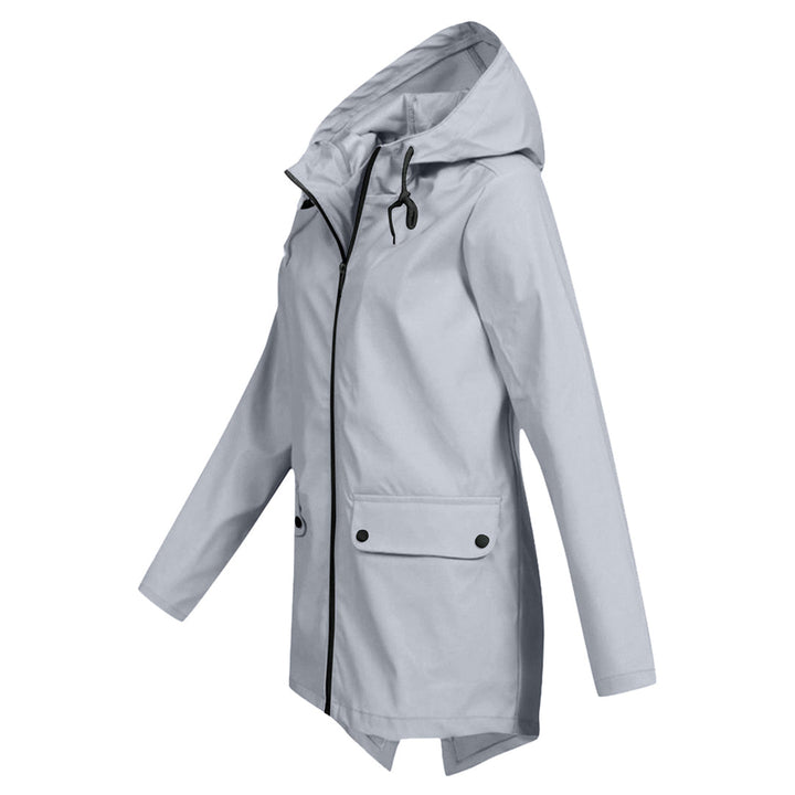 Veste imperméable femme mi-longue avec zip