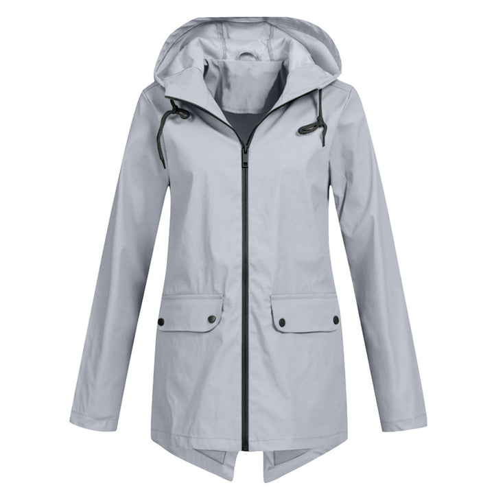 Veste imperméable femme mi-longue avec zip