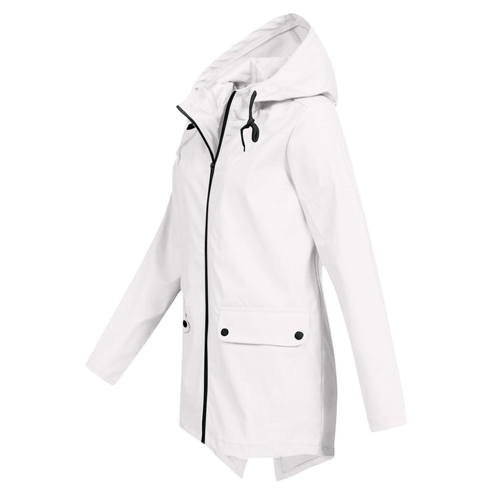 Veste imperméable femme mi-longue avec zip