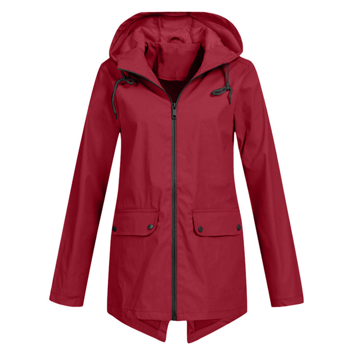 Veste imperméable femme mi-longue avec zip