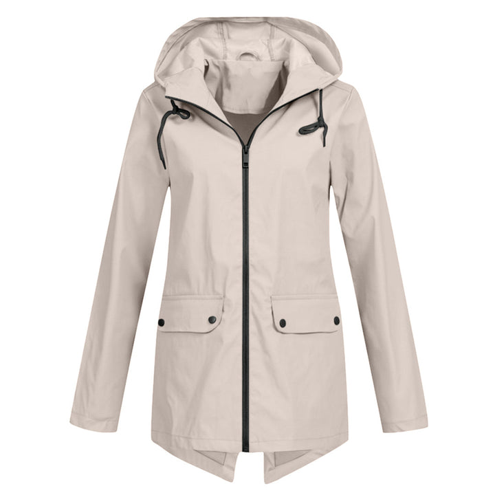 Veste imperméable femme mi-longue avec zip