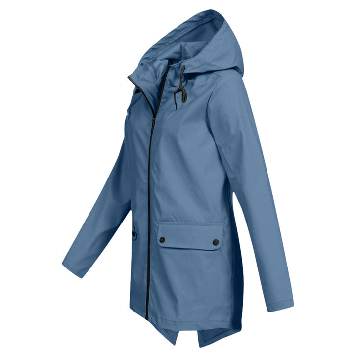 Veste imperméable femme mi-longue avec zip