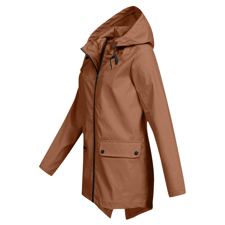 Veste imperméable femme mi-longue avec zip