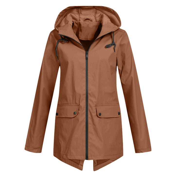 Veste imperméable femme mi-longue avec zip