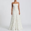 Robe Maxi Florale Texturée Avec Bretelles Fines