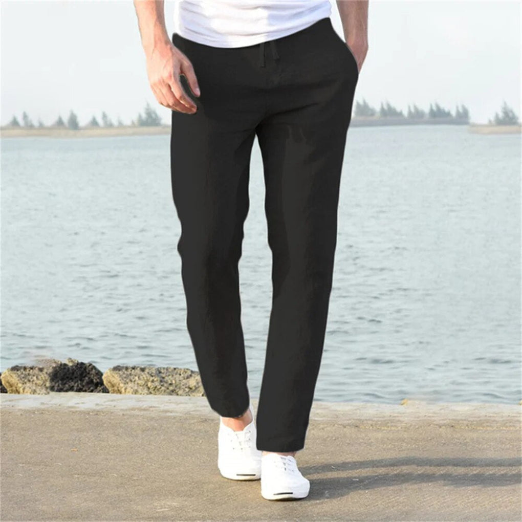 Pantalons en lin pour hommes, style décontracté pour les jours chauds