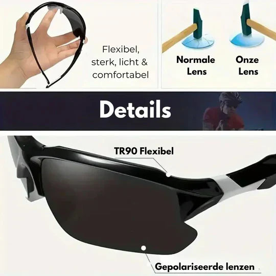 Lunettes de soleil sport polarisées pour performance optimale clarté confort. Contrôle.