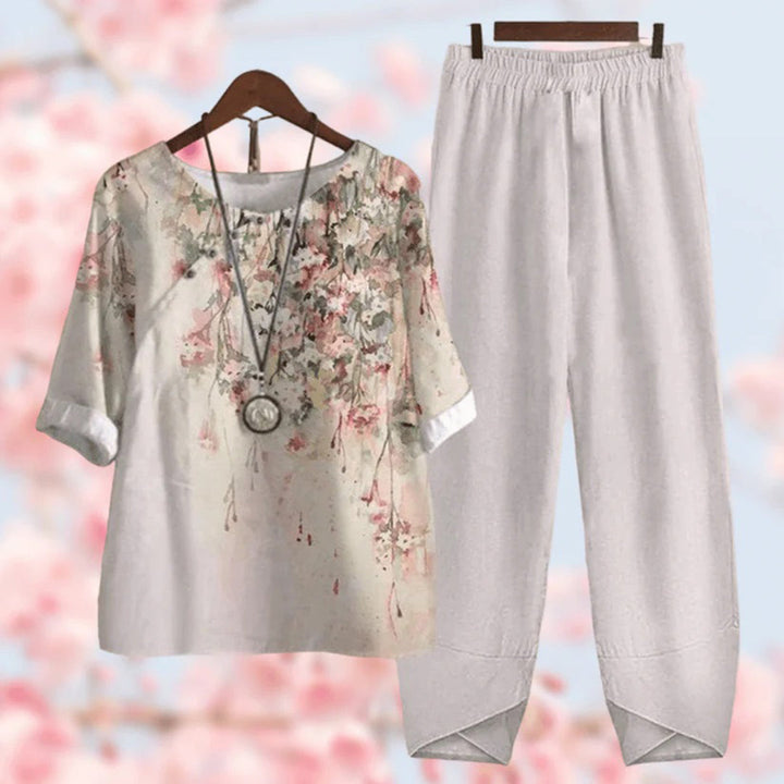 Ensemble Deux Pièces Floral Vintage