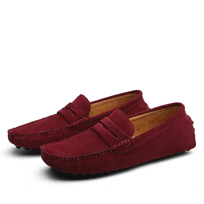 Mocassins en Suède Style Italien pour Hommes