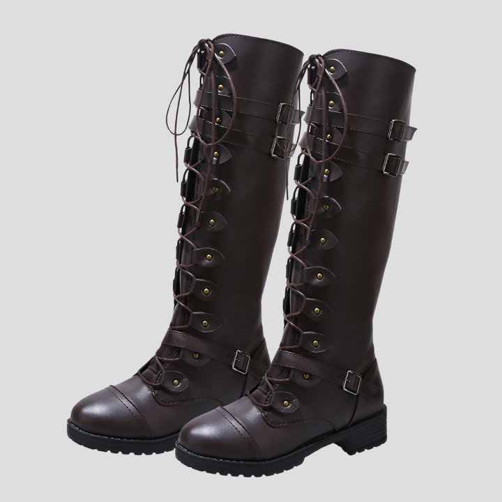 Bottes rétro à lacets avec boucle pour femmes