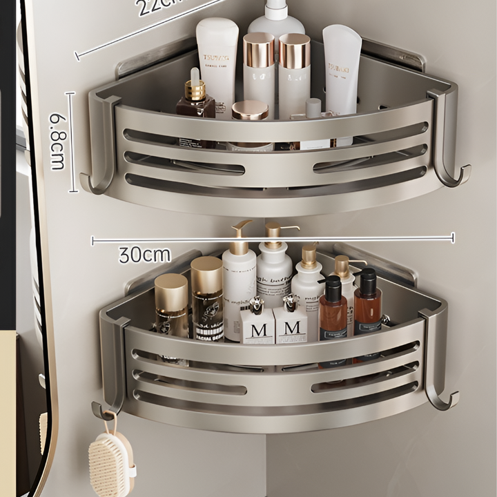 Caddy de douche adhésif à deux niveaux