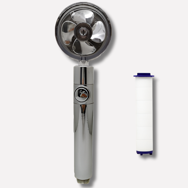Pommeau de douche avec hélice rotative effet de pluie haute pression