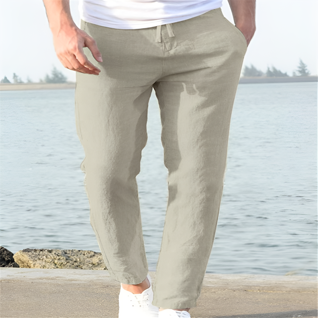 Pantalons en lin pour hommes, style décontracté pour les jours chauds