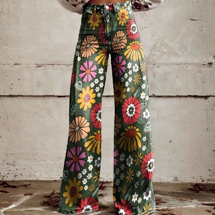 Pantalons Longs pour Femmes – Imprimés Floraux et Unis Ritan