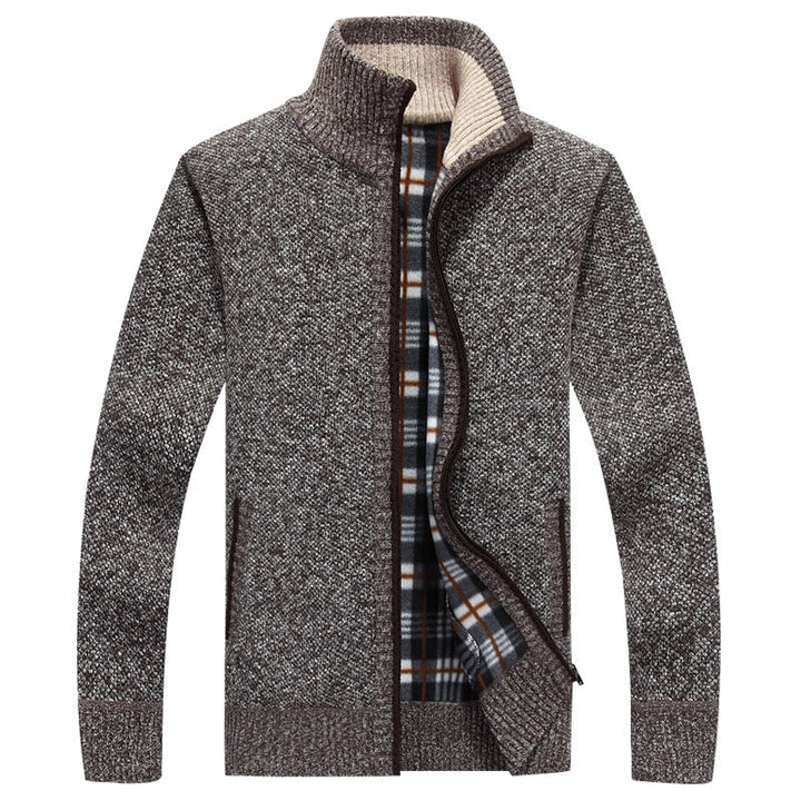 Pull homme tricoté avec zip pour chaleur et style