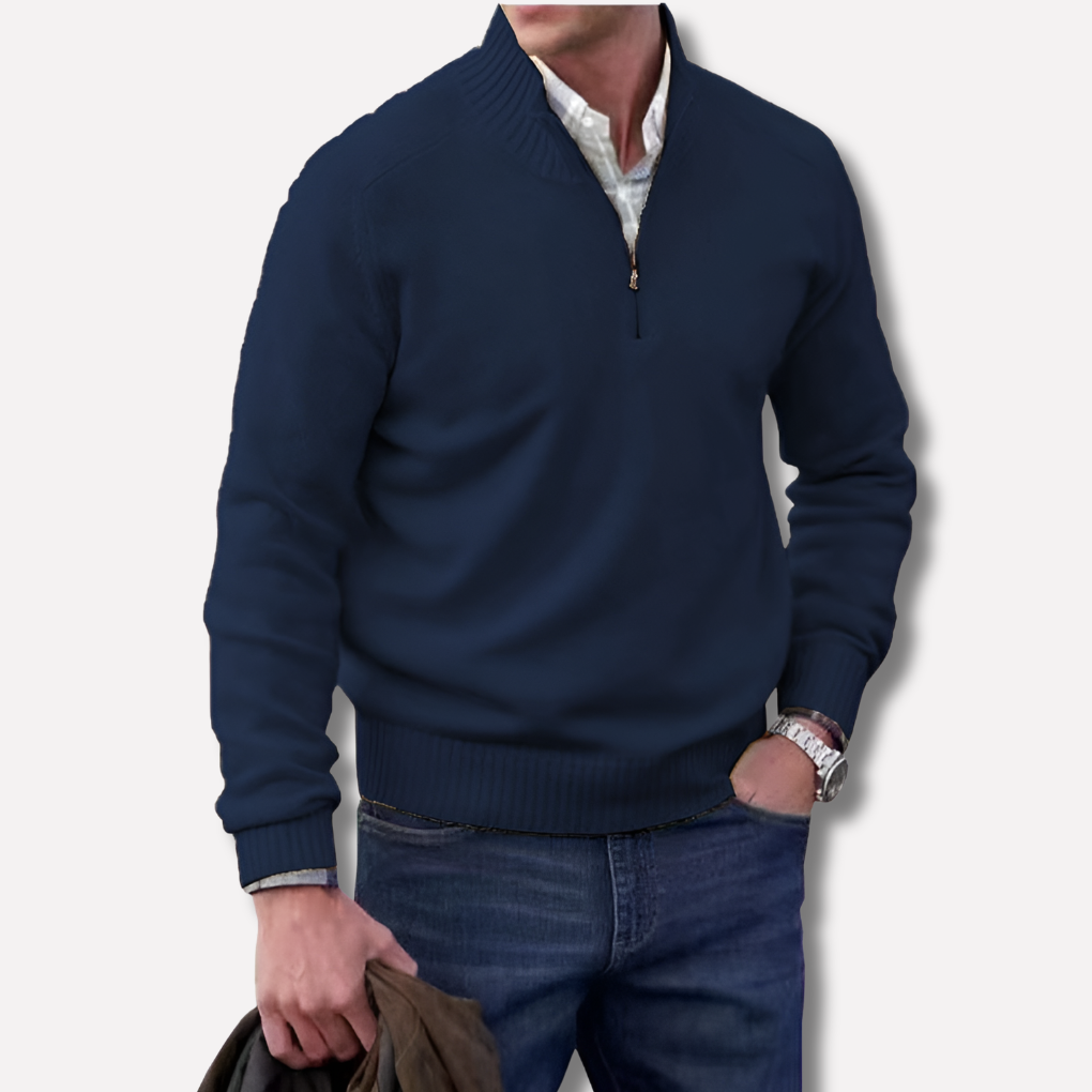 Pull à demi-zip pour homme – Style superposé avec attrait saisonnier