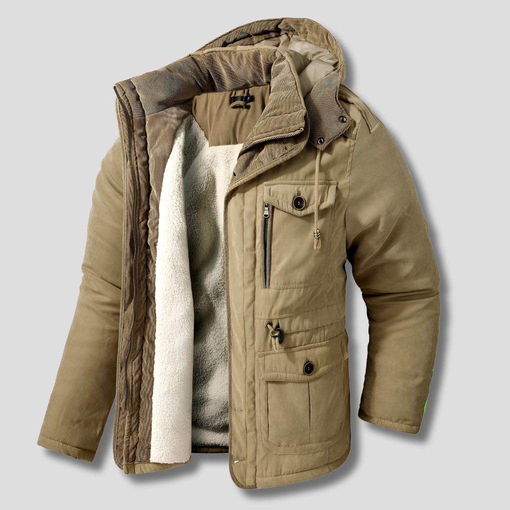 Veste d'hiver multi-poches pour hommes - Design polyvalent pour temps froid