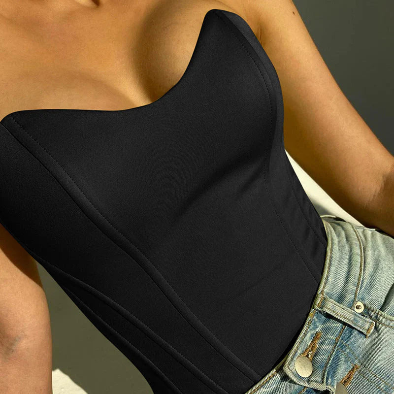 Elin – Top Crop Corset Sans Bretelles