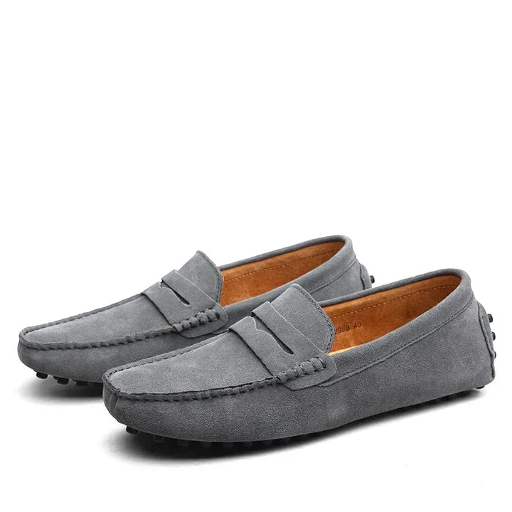 Mocassins en Suède Style Italien pour Hommes