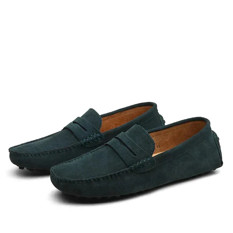 Mocassins en Suède Style Italien pour Hommes