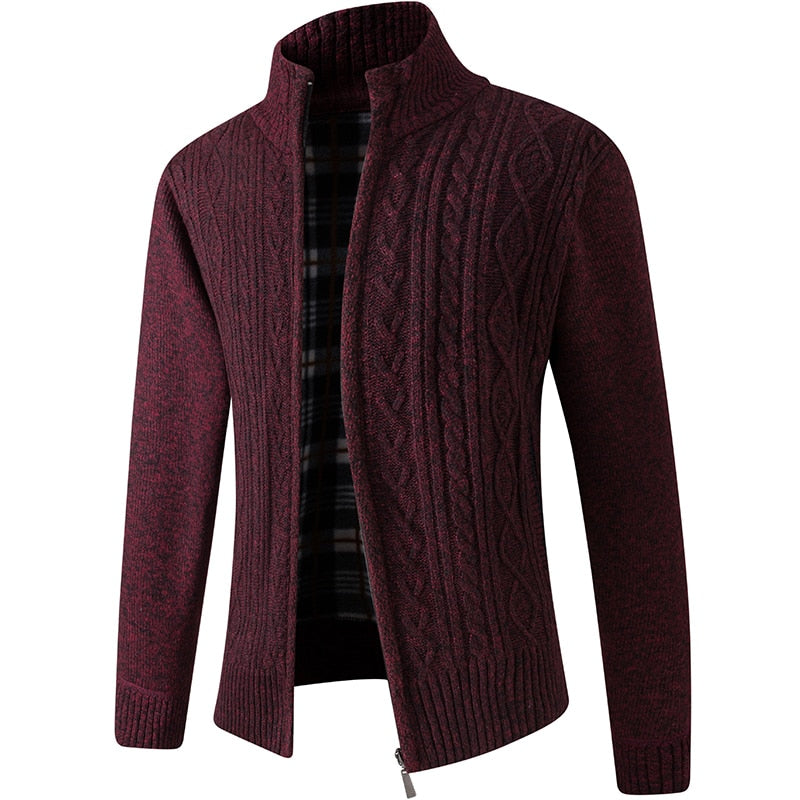 Pull homme tricoté avec zip pour chaleur et style