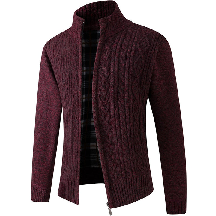 Pull homme tricoté avec zip pour chaleur et style