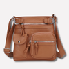 Sac à épaule en cuir multi-poches pour femme