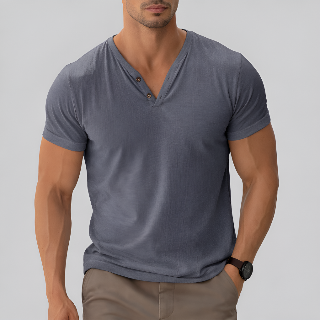 Chemise Homme Col en V Classique – Élégance Intemporelle Rencontre Confort Quotidien