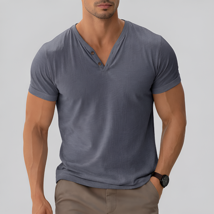 Chemise Homme Col en V Classique – Élégance Intemporelle Rencontre Confort Quotidien