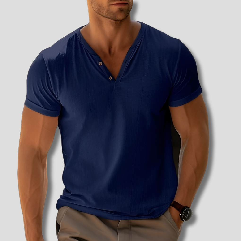 Chemise Homme Col en V Classique – Élégance Intemporelle Rencontre Confort Quotidien