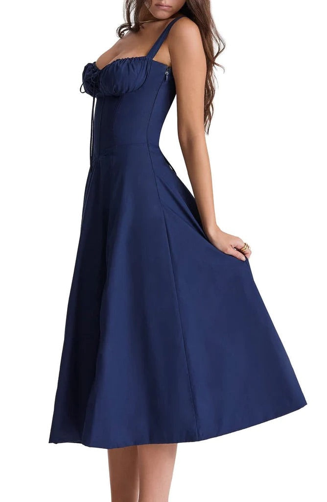Robe Florale Sculptee à la Taille
